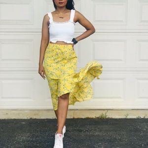 Max studio floral ruffle skirt M